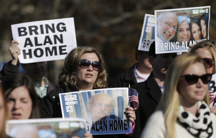 Demonstrators gather during a rally for U.S. detainee Alan Gross in Lafayette Square in Washington