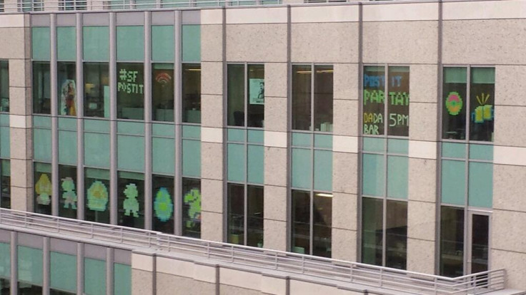 #SFpostit - a new social media trend where office workers post messages using post-it notes