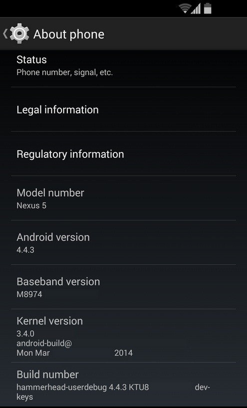 Android 4.4.3 KitKat Android 4.4.3 KitKat