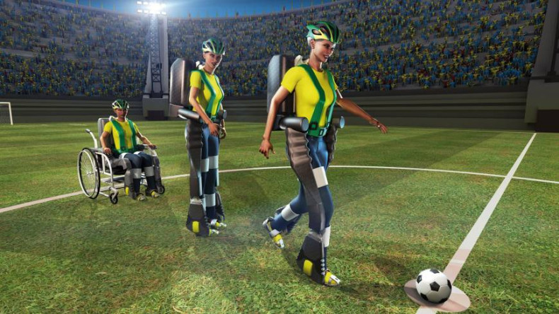Paraplegics will kick a football at the 2014 World Cup opening ceremony using a new mind-controlled exoskeleton suit