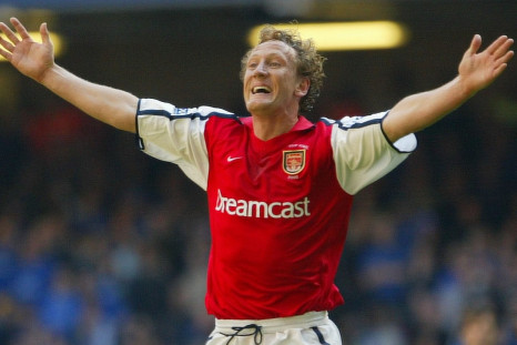 Arsenal's Ray Parlour celebrates after scoring against Chelsea during the 2002 FA Cup Final at the Millennium Stadium in Cardiff, May 4 2002.