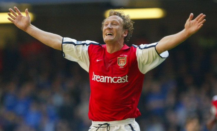 Arsenal's Ray Parlour celebrates after scoring against Chelsea during the 2002 FA Cup Final at the Millennium Stadium in Cardiff, May 4 2002.