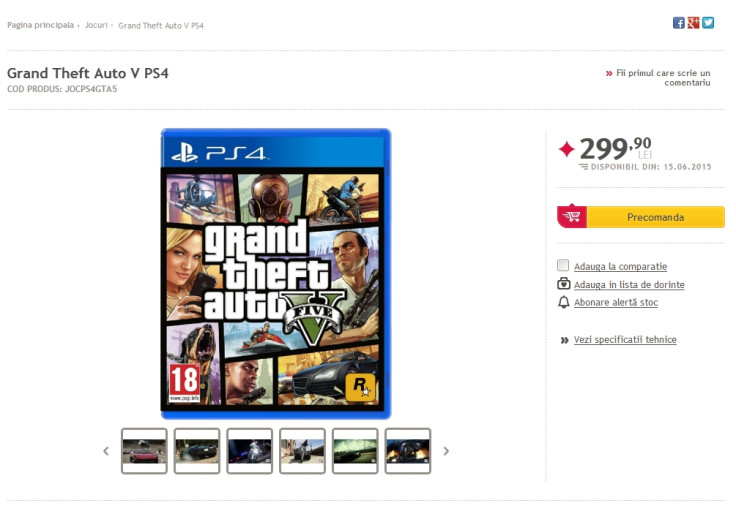 GTA 5: Romanian Retailer List Pre-Orders for Xbox One and PS4, June Release Likely