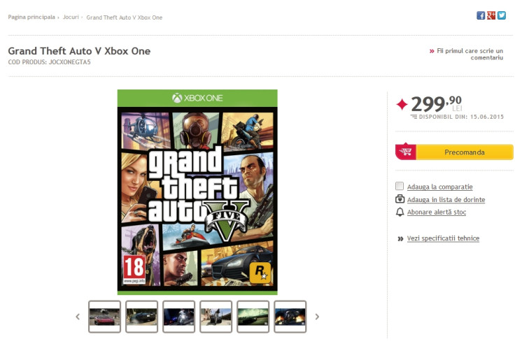GTA 5: Romanian Retailer Lists Pre-Orders for Xbox One and PS4, June Release Likely