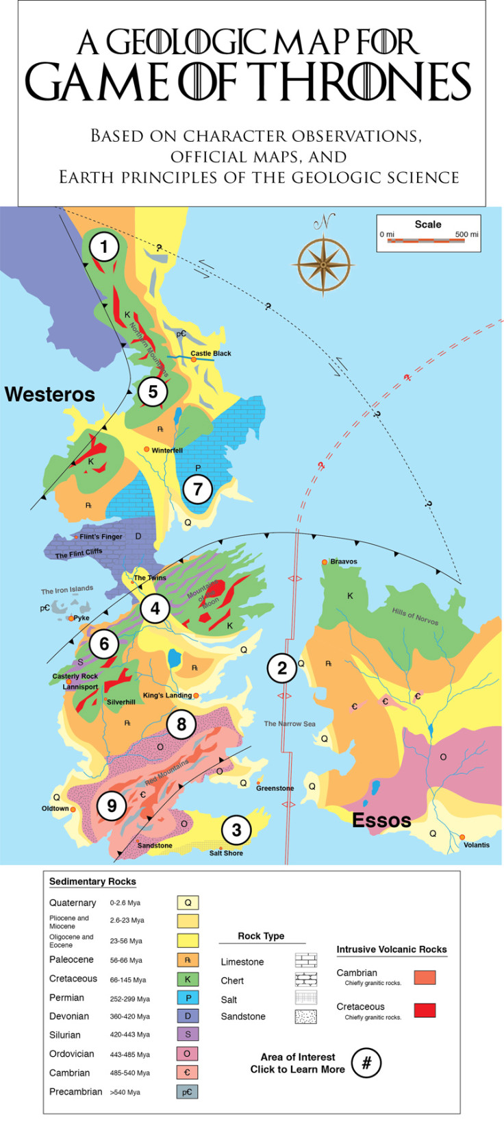A Geologic Map for Game of Thrones