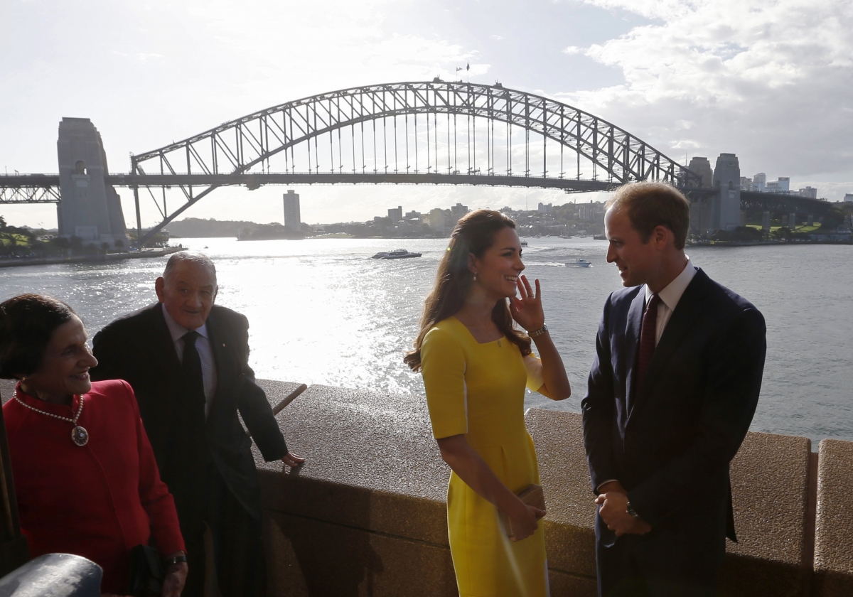 William, Kate and George Arrive in Australia