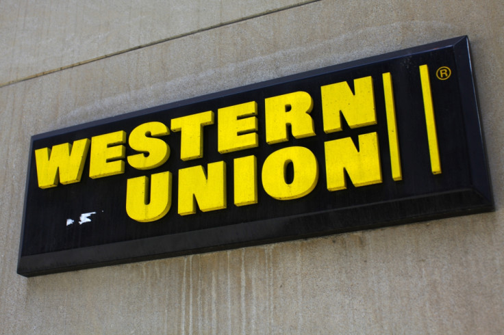 A Western Union sign is seen in New York