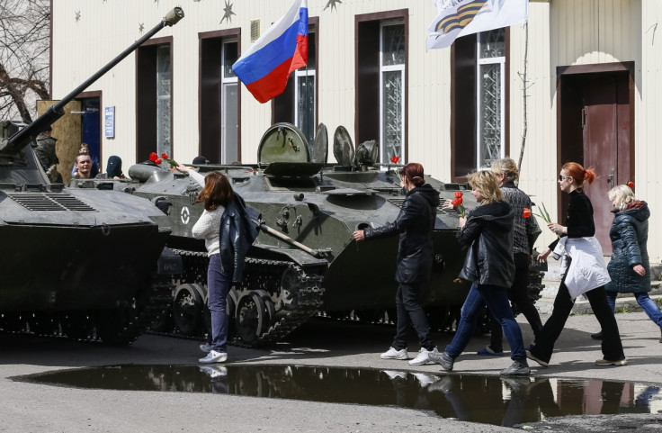 Ukraine Armoured Vehicles Pro-Russian Militia Seized Kramatorsk