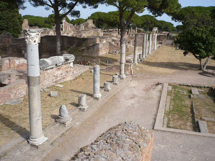 Ruins of the Capitolium at the ancient Roman harbour of Ostia