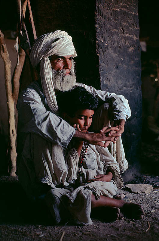 Father and son in Helmand Province, 1980