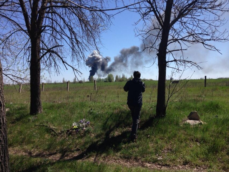 Picture of the explosion in Kramatorsk air base
