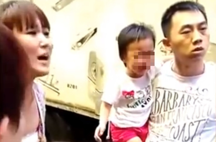 Toddler urinates Steet Hong Kong China