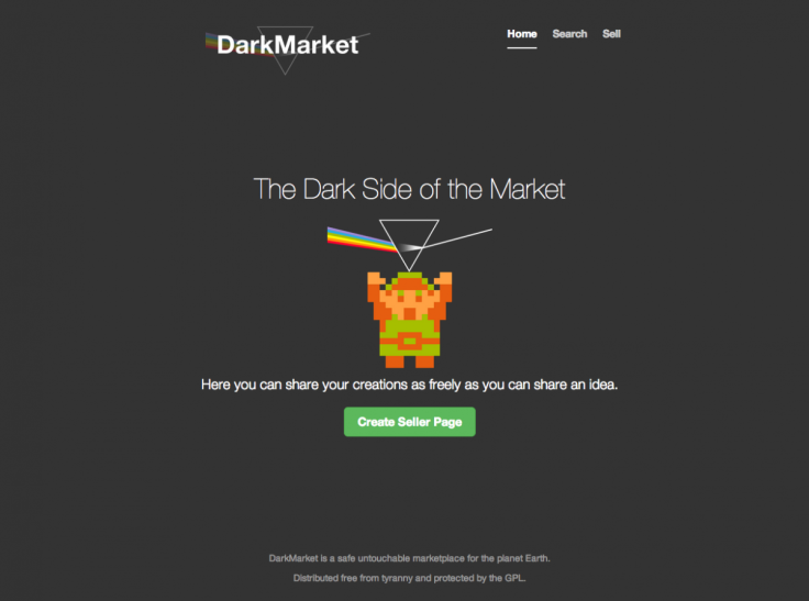 The DarkMarket homepage