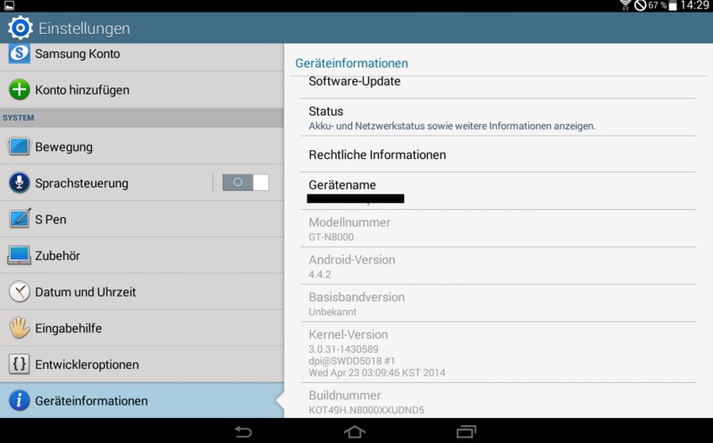 Android 4.4.2 KitKat for Galaxy Note 10.1 N8000