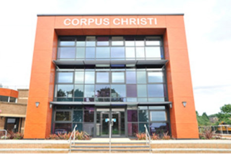 Corpus Christi Catholic College in Leeds where a female teacher was stabbed to death and a 15-year-old pupil arrested