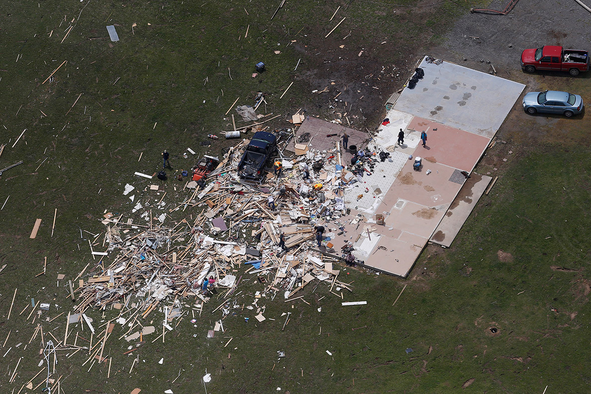 More Tornadoes Hit US South Aerial Photos Show Trail of Destruction
