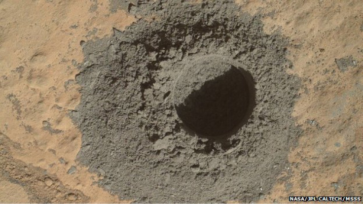 Mars drilling hole