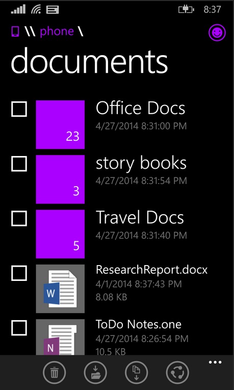 File Manager for Windows Phone 8.1