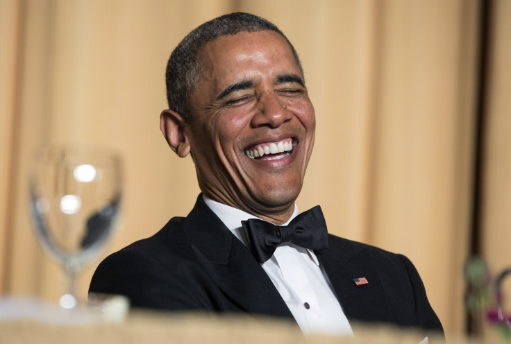 Obama at the 2014 White House Correspondet's Association dinner last night.