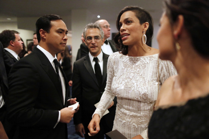 US representative Joaquin Castro and actress Rosario Dawson.