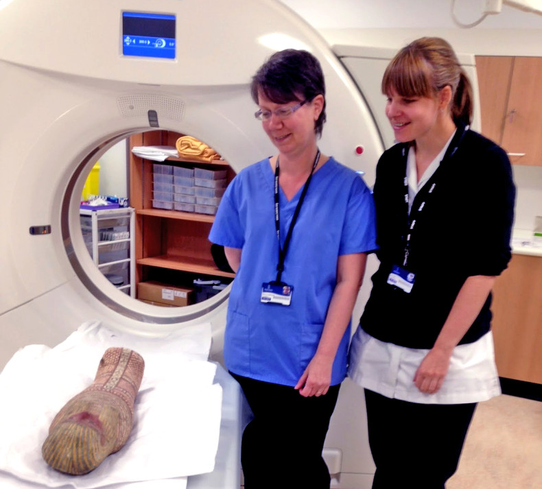A CT scan of an Egyptian artefact shows signs of human remains within, proving it is probably a real mummy