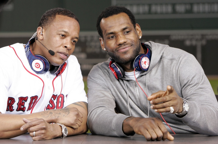 Cleveland Cavaliers LeBron James and recording artist Dr. Dre (L)