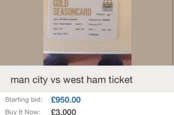 City fan selling ticket