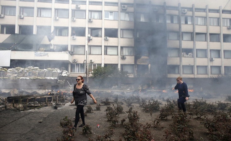 Ukraine Mariupol women police station fire