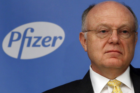 Ian Read, chief executive officer of Pfizer, addresses a news conference in New York