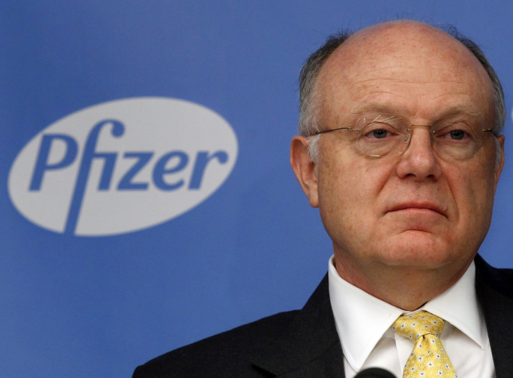 Ian Read, chief executive officer of Pfizer, addresses a news conference in New York