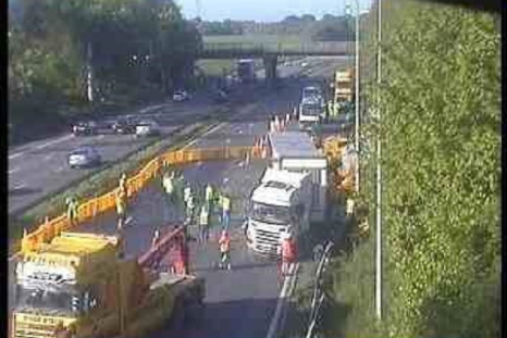 M62 closed after lorry smash