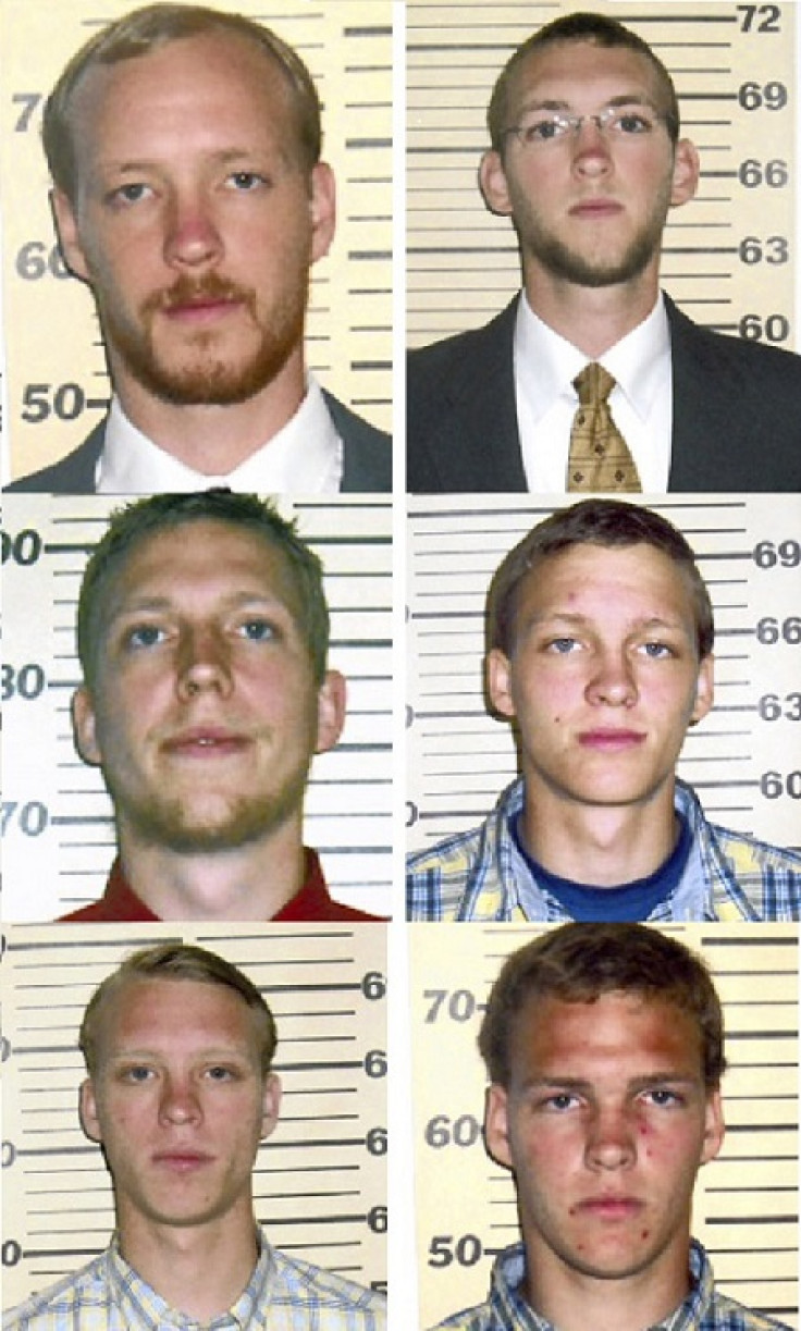 Six brothers in North Carolina charged with raping and sexually-assault a girl since she was four. Top L to R: Eric and Jon Jackson, Mid L to R: Matthew and Aaron Jackson. Bottom L to R: Nathaniel and Benjamin