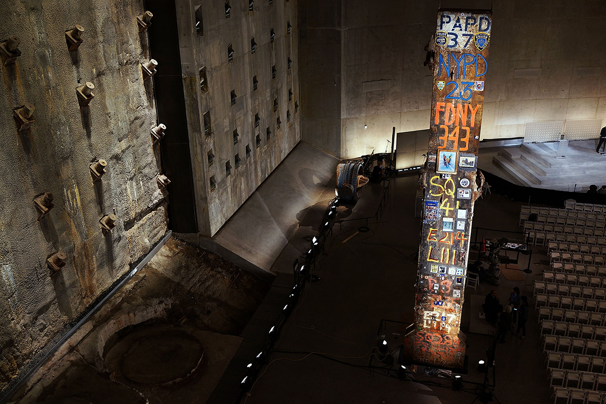 A decorated pillar from Ground Zero and the Slurry Wall