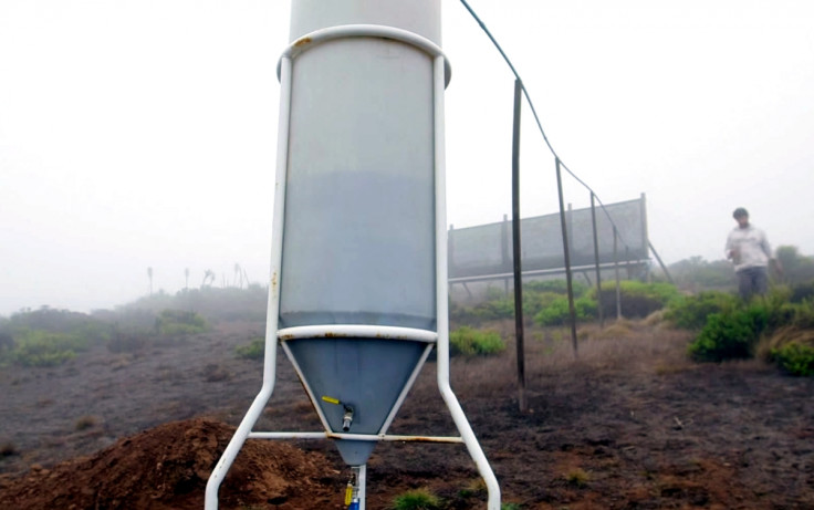 A mesh structure system that collects water from fog that can be used for drinking and agriculture