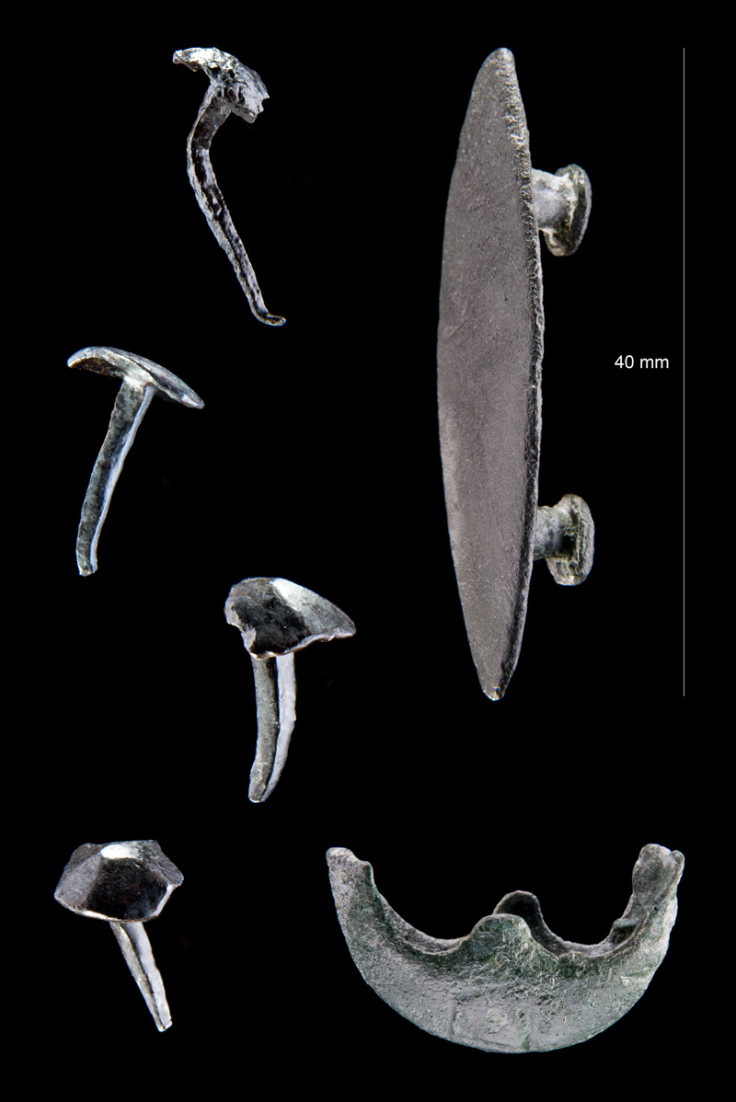 The artefacts discovered from Hachelbich - fittings and nails from the sandals of Roman legionaries