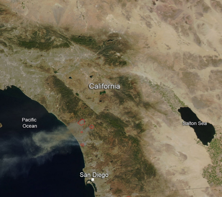 san diego fire from space