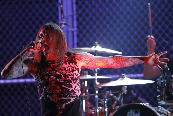 Tim Lambesis perfoms with As I Lay Dying at a 2010 awards ceremony.