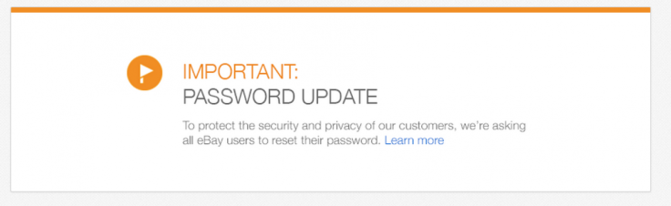 Ebay Customer Password Warning