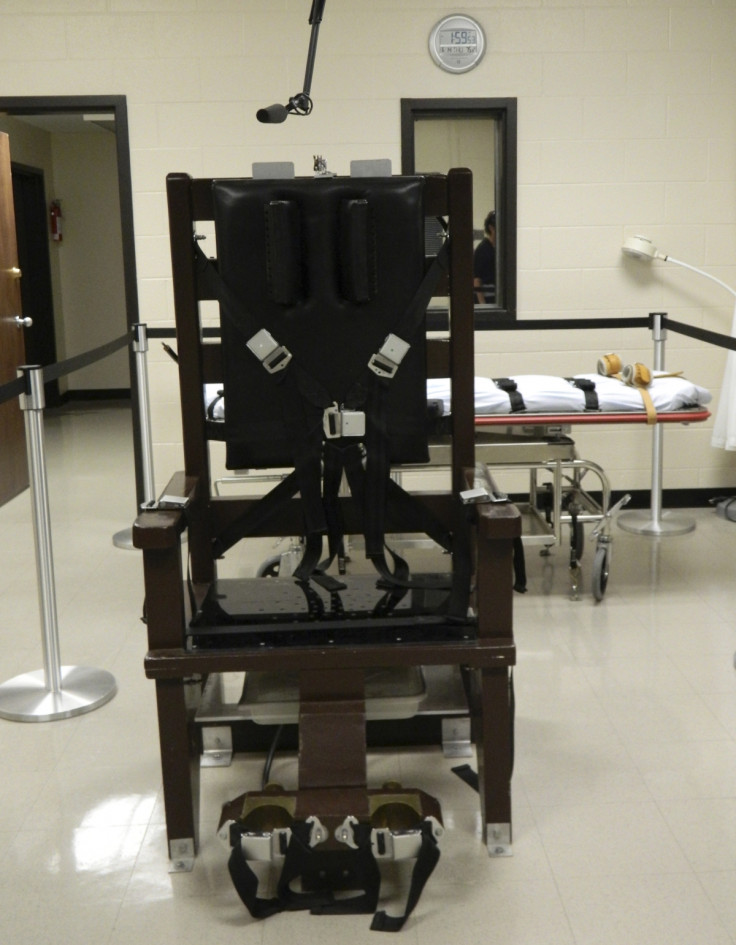 An electric chair, nicknamed "Old Sparky", at the Riverbend Maximum Security Institution, Tennessee.