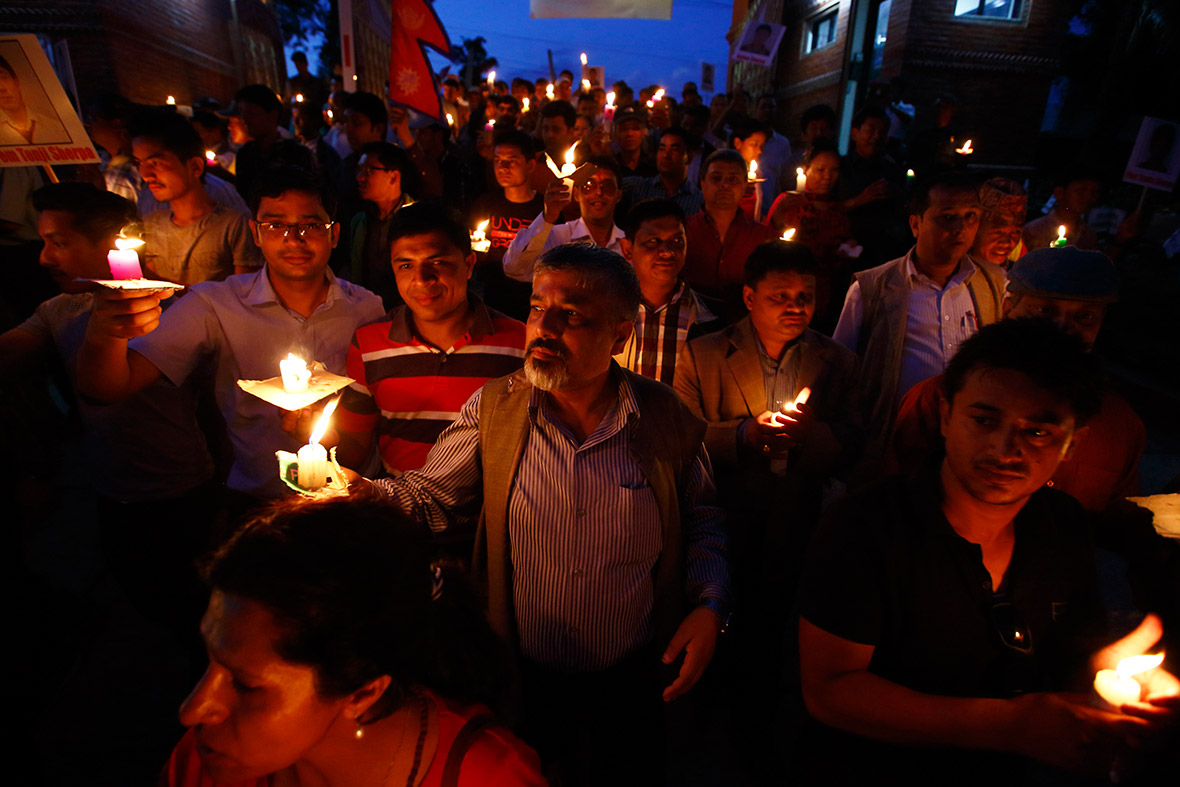 candle light vigil Nepal