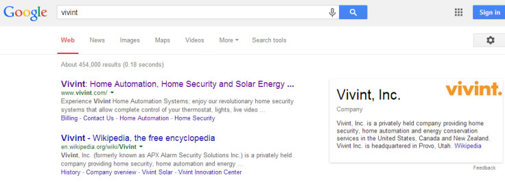 Vivint is back at the top of Google