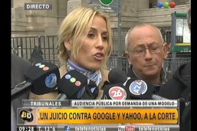 Maria Belen Rodriguez outside court in Buenos Aires (YouTube)