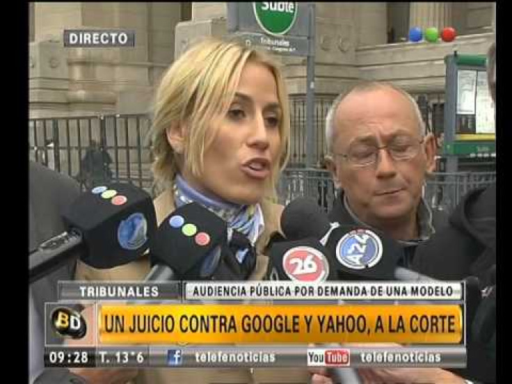 Maria Belen Rodriguez outside court in Buenos Aires (YouTube)