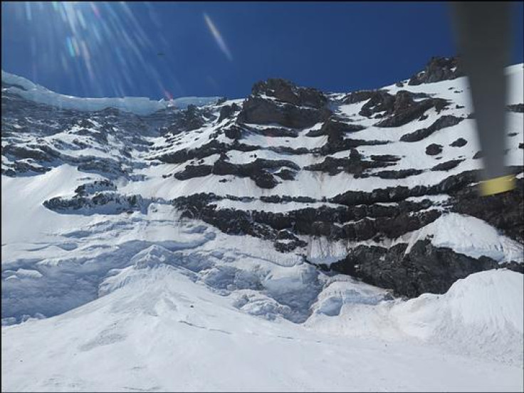 The area where the climbers are believed to have fallen on Mount Rainier.