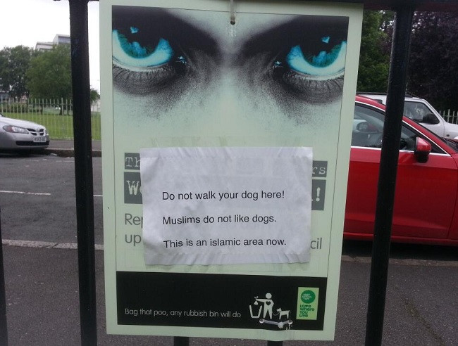 Offensive poster was put up outside Bartlett Park, Poplar