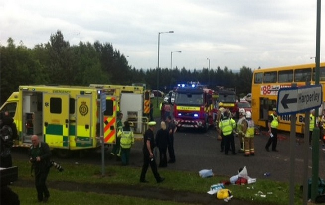 County Durham Stanley School Bus Crash Leaves Many Children Hurt picture image