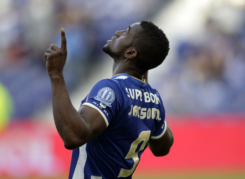 Porto's Jackson Martinez celebrates his goal against Benfica during their Portuguese Premier League soccer match at Dragao stadium in Porto May 10, 2014.