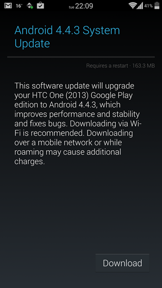 Android 4.4.3 OTA Update Android 4.4.3 OTA Update