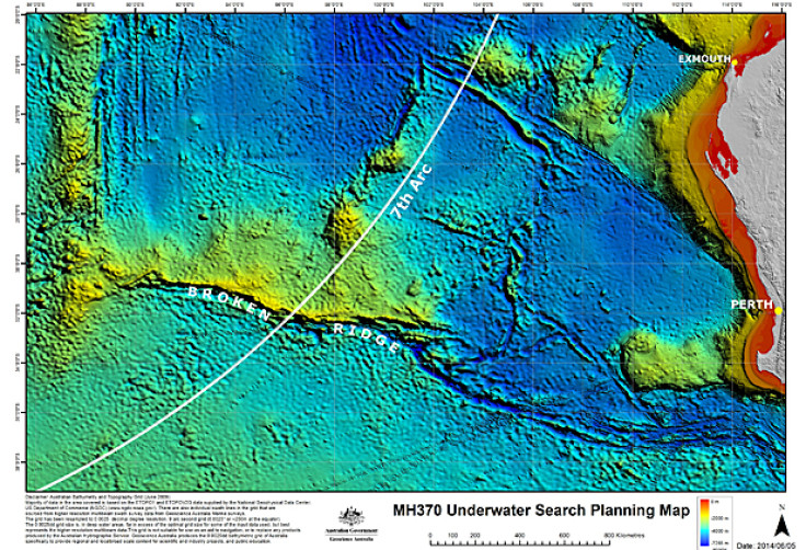 MH370 7th arc new search area map