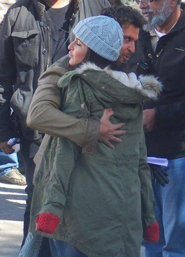 Katrina Kaif and Hrithik Roshan on the sets of their film, Bang Bang